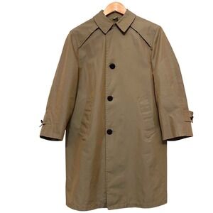 Vintage 1970's Women's Ripley Rainwear Khaki Iridescent Full length Coat Size 16